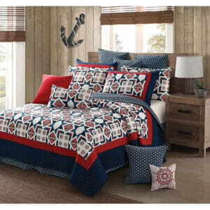 Captains Wheel Quilt Set (with 2 Shams)