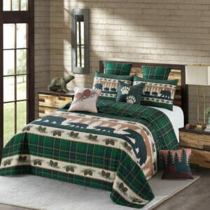 Bear Family Outing Quilt Set (with 2 Shams)