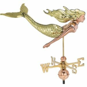 Mermaid Weathervane. Copper. 30″ x 20″