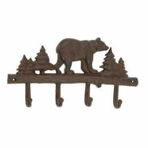 Bear Key Rack – Rust (Pkg. 2) Indoor Outdoor 13.5″