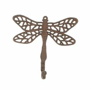 Dragonfly Hooks. Vintage Rust. Indoor Outdoor. 8.5″ (Set of 4)