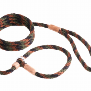 Alvalley Nylon Slip Leash With 2 Stoppers – Camouflage, 6ft  x 5/16in or 8mm, 1 – Black.