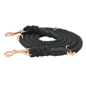 7 Feet Black Hands Free Rope Leash.