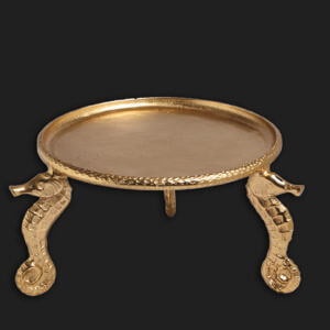 Gold Seahorse Cake Stand 15″