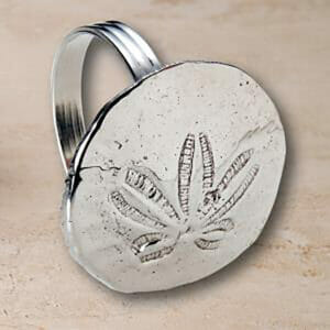 Nickel Sand Dollar Napkin Ring 2″ (Set of 12)