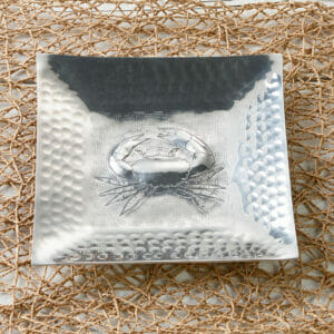 Hammered Square Crab Tray. 8.5″ Cast Aluminum. Pack of 2.