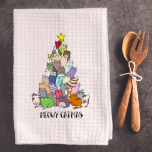 Meowy Catmas – Tea Towel – 1