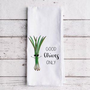 Good Chives Only – Tea Towel – Waffle Weave, 1