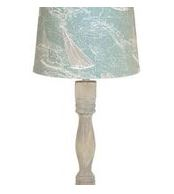 Distressed Washed wood Finish Table Lamp with Sail Away Printed Shade – 29″ H