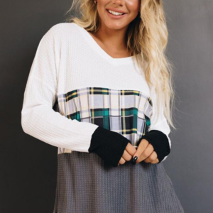 In Plaid Sight Holiday Tee – Green, Medium, 1