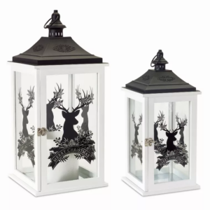 Merry Christmas Lantern (Set of 2) 17.5″H, 22.75″H Wood