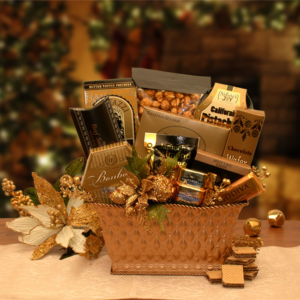 Christmas Gift Baskets – Golden Gatherings Holiday Gift Basket, 12x10x8 in, 1