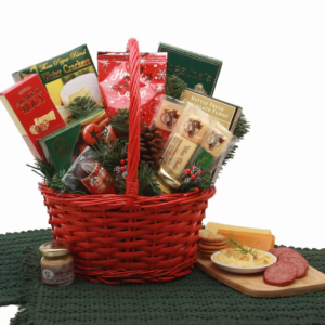 Christmas Gift Baskets – Holiday Snacker Gift Basket, 14x10x8 in, 1