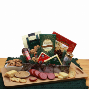 Christmas Gift Baskets – A Rustic Winter  Holiday Tray, 10x10x5 in, 1