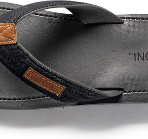 Roxoni Mens Thong Flip Flops Beach/Pool Outdoor Sandals – D Grey, 13, 1
