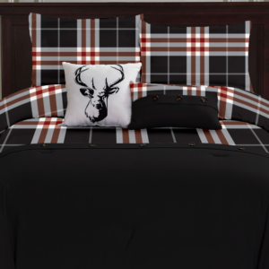 Bradford 4 Piece Bedding Twin Comforter Set  – Black, 68×92/Twin, 1