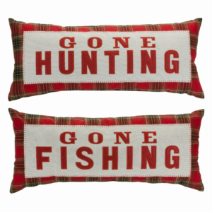 Gone Hunting and Fishing Pillow (Set of 2) 21.75″L x 9″H Polyester – 2