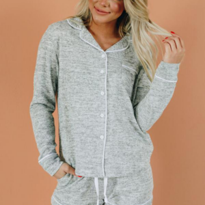Golden Moon Lounge Wear Set – Gray, Large, 1
