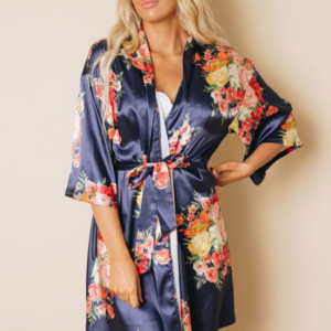 Seeley Floral Robe with Belt – Black, Large, 1