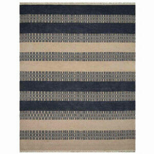Rugsotic Carpets Hand Woven Flat Weave Kilim Wool Area Rug Contemporary   – Aqua Cream2, 3’x5′, 1