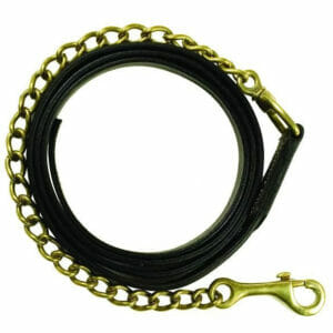 Gatsby Leather Lead With 30″ Chain,  Havanna,  7-1/2′